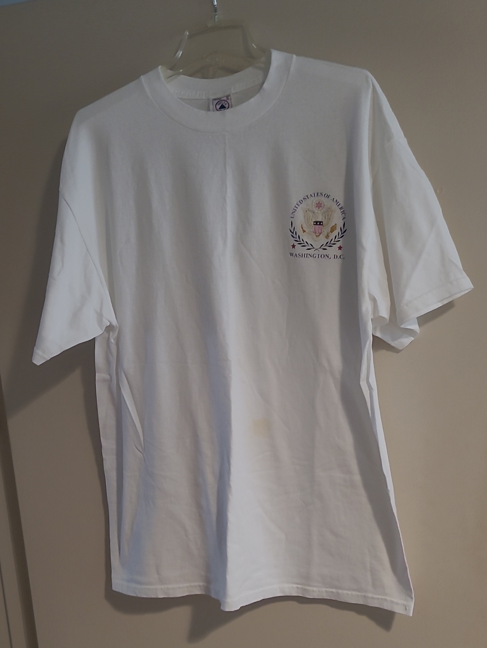 Delta White Short Sleeve Tee with US Washinton D.C. Chest Emblem